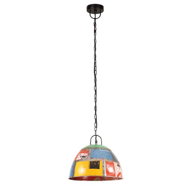 vidaXL Candeeiro suspenso vintage indust. redondo 25W 31cm E27 multicor