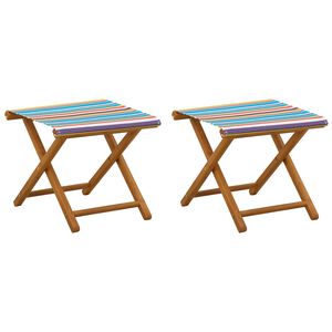 vidaXL Cadeira de Deck 2 pcs Madeira S&oacute;lida de Eucalipto Multicolor