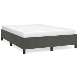 vidaXL Estrutura de cama sem colch&atilde;o 140x200 cm veludo cinzento-escuro