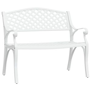 vidaXL Banco de jardim 102 cm alum&iacute;nio fundido branco
