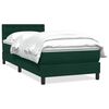 vidaXL Cama com molas/colch&atilde;o 100x220 cm veludo verde-escuro
