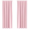 vidaXL Cortinas Blackout com Argolas 2 pcs Rosa beb&eacute; 225 x 140 cm