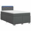 vidaXL Cama Box Spring com Colch&atilde;o e LED Cinzento-Escuro 120 x 190 cm