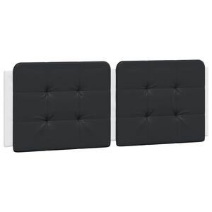 vidaXL Almofad&atilde;o de cabeceira Zadar 140 cm couro artificial preto e branco
