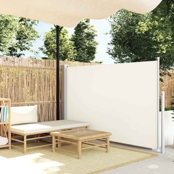 vidaXL Toldo lateral retr&aacute;til para p&aacute;tio 140x500 cm creme