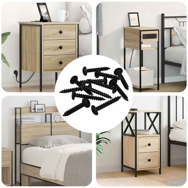 vidaXL Prego Autoperfurante 9000 pcs Preto A&ccedil;o