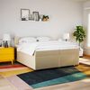 vidaXL Cama com molas/colch&atilde;o 200x200 cm tecido cor creme