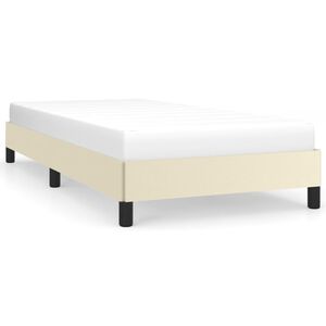 vidaXL Estrutura de cama 90x200 cm couro artificial cor creme