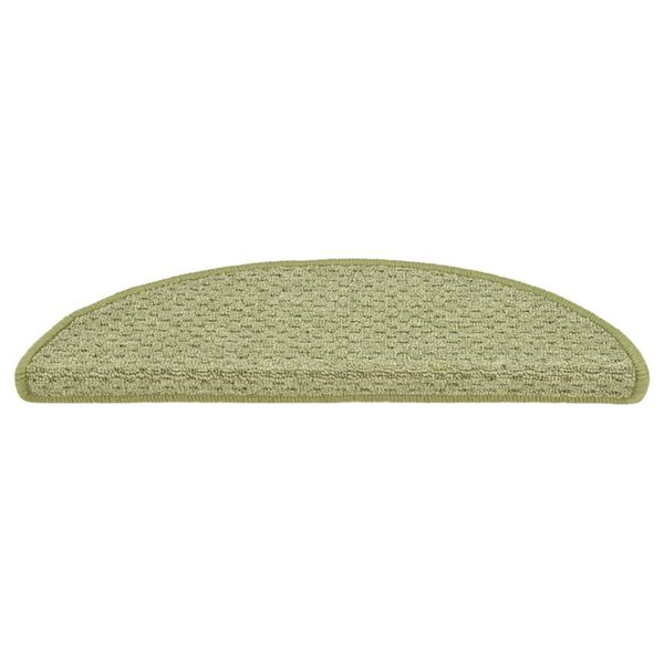 vidaXL Tapete/carpete para degraus 15 pcs 65x21x4 cm verde