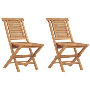 vidaXL Cadeiras de jardim dobr&aacute;veis 2 pcs 47x63x90 cm teca maci&ccedil;a