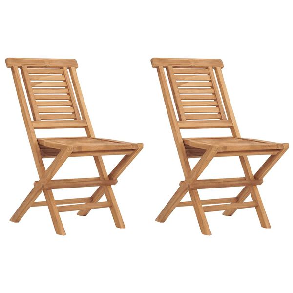 vidaXL Cadeiras de jardim dobr&aacute;veis 2 pcs 47x63x90 cm teca maci&ccedil;a