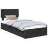 vidaXL Cama com Armazenamento Preto 100 x 200 cm Derivados de Madeira