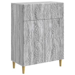 vidaXL Buffet Sonoma cinzento 66 x 34,5 x 90 cm Derivados de Madeira