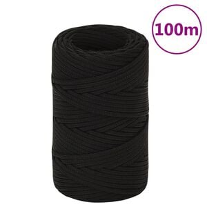 vidaXL Corda de trabalho 2 mm 100 m poli&eacute;ster preto