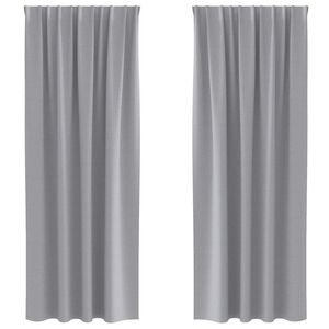 vidaXL Cortinas Blackout com Argolas 2 unid. Cinzento-claro Poli&eacute;ster