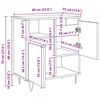 vidaXL Buffet 3 pcs Madeira antiga 60 x 35 x 70 cm
