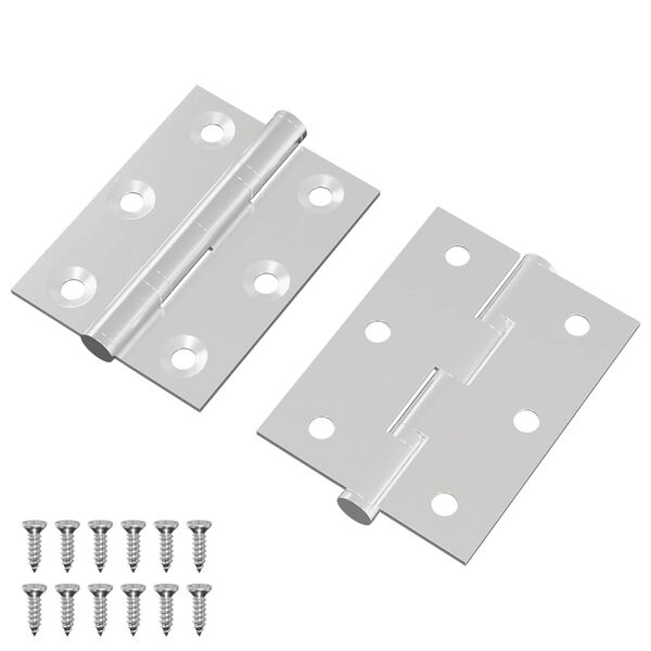 vidaXL Dobradi&ccedil;a 2 pcs Prateado 50 x 38 x 1,3 mm A&ccedil;o