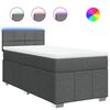 vidaXL Cama com molas/colch&atilde;o 80x200 cm tecido cinzento-escuro