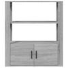 vidaXL Aparador 80x30x90 cm derivados de madeira cinzento sonoma