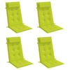 vidaXL Almofadões p/ cadeira encosto alto 4 pcs oxford verde brilhante