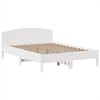 vidaXL Cama com estante sem colch&atilde;o 140x190 cm pinho maci&ccedil;o branco