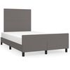 vidaXL Estrutura de cama sem colch&atilde;o 120x190cm couro do falso cinzento