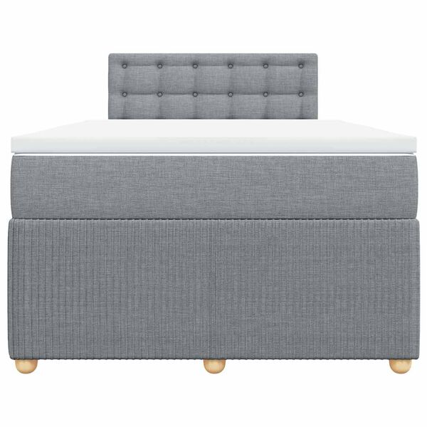 vidaXL Cama boxspring com colch&atilde;o 120x190 cm tecido cinzento-claro