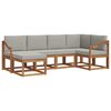 vidaXL Conjunto de Sof&aacute;s para Exterior 6 pcs Cinza Natural e Claro