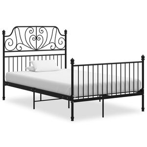 vidaXL Estrutura de cama 120x200 cm metal preto