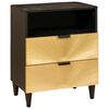 vidaXL Mesa-de-cabeceira Preto e Ouro 50 x 33 x 62 cm