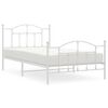 vidaXL Estrutura de cama com cabeceira e p&eacute;s 107x203 cm metal branco