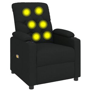 vidaXL Poltrona de massagens tecido preto