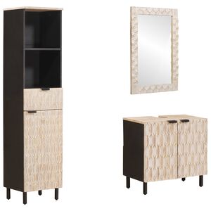 vidaXL Conjuntos de Banheiro com porta 3 pcs Acabamento em Wash Branco