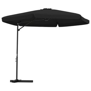 vidaXL Guarda-sol de jardim com poste de a&ccedil;o 300 cm preto