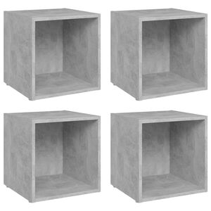 vidaXL M&oacute;veis de TV 4 pcs derivados de madeira cinzento cimento