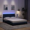 vidaXL Estrutura de cama sem colch&atilde;o Hanko 140x190 cm tecido azul