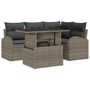 vidaXL Conjunto de Sof&aacute; de Jardim 5 unid. 4-N&uacute;mero de lugares Cinzeto