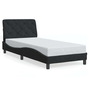 vidaXL Estrutura de cama sem colch&atilde;o 90x190 cm veludo preto