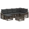 vidaXL Conjunto de Sof&aacute; de Jardim 7 unid. Cinzento vime PE