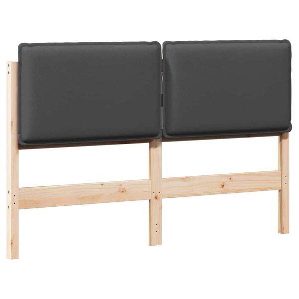 vidaXL Cabeceira estofada com cabeceira Cinza Natural e Escuro 140 cm