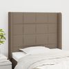 vidaXL Cabeceira cama abas tecido 103x16x118/128 cm cinza-acastanhado