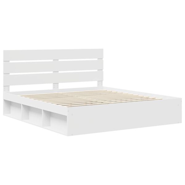 vidaXL Estrutura da Cama com cabeceira Branco 180 x 200 cm