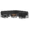 vidaXL Conjunto de Sof&aacute;s para Exterior 12 unid. Preto e Cinza Escuro