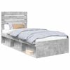 vidaXL Estrutura da Cama com cabeceira Concreto 90 x 200 cm