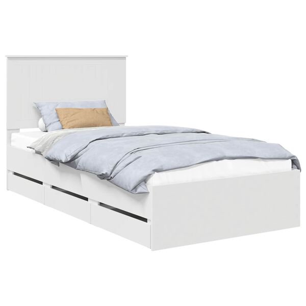 vidaXL Estrutura da Cama Branco 100 x 200 cm Madeira de Engenharia