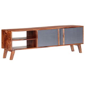 vidaXL M&oacute;vel de TV 140x30x45 cm madeira maci&ccedil;a cinzento