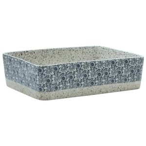 vidaXL Lavat&oacute;rio bancada retangular 46x35,5x13 cm cer&acirc;mica cinza/azul