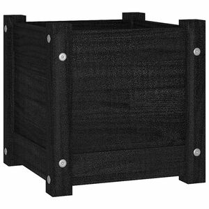 vidaXL Vaso/floreira de jardim 31x31x31 cm pinho maci&ccedil;o preto