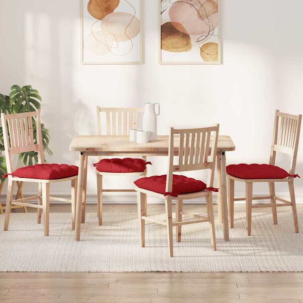 vidaXL Almofadas de Assento 2 pcs Vermelho 40 x 40 x 6 cm tecido