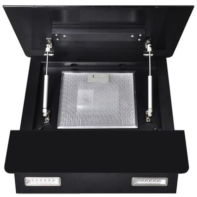 vidXL Exaustor com ecrã 600 mm vidro temperado preto